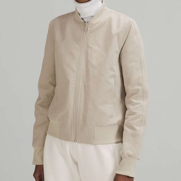 lululemon reversible nonstop bomber jacket raw linen - Picture 1 of 7